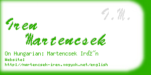 iren martencsek business card